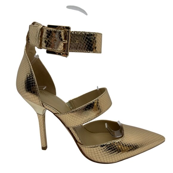 Michael Kors Amal Stiletto Pump Gold Women's US Size 7.5M - Picture 2 of 12